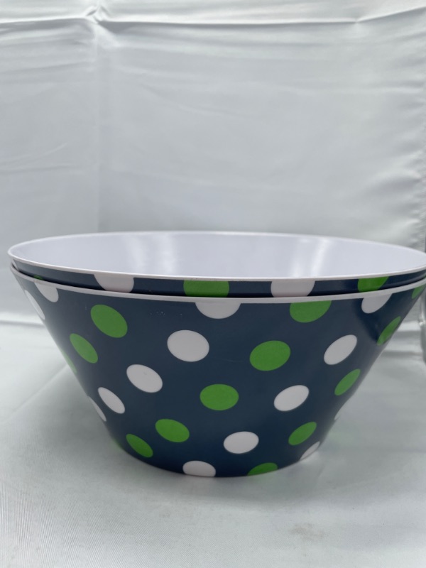 Photo 1 of 2 pack green white and blue larger bowls new 