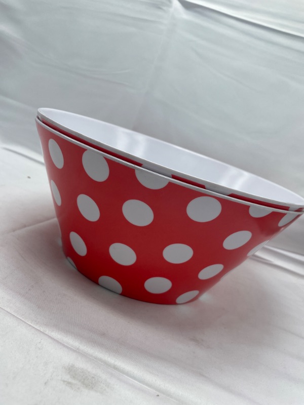 Photo 1 of 2 pack larger pink polka dot bowls new 