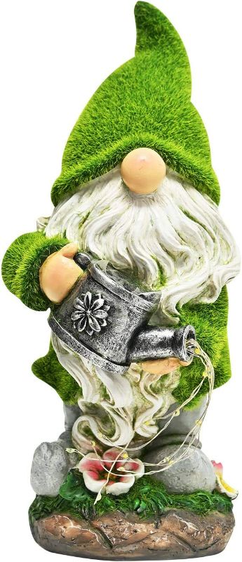 Photo 1 of ASAWASA Gnomes Decorations for Yard with Solar LED Light,11 Inches Large Outdoor Funny Garden Lawn Gnome Decor with Watering Can