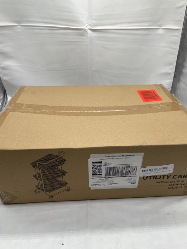 Photo 1 of 3-Tier Rolling Utility Cart with Caster Wheels,Easy Assembly, for Kitchen, Bathroom (Black)