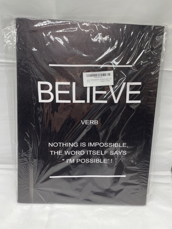 Photo 1 of BELIEVE INSPIRATIONAL OFFICE OR BEDROOM WALL HANGING NEW 