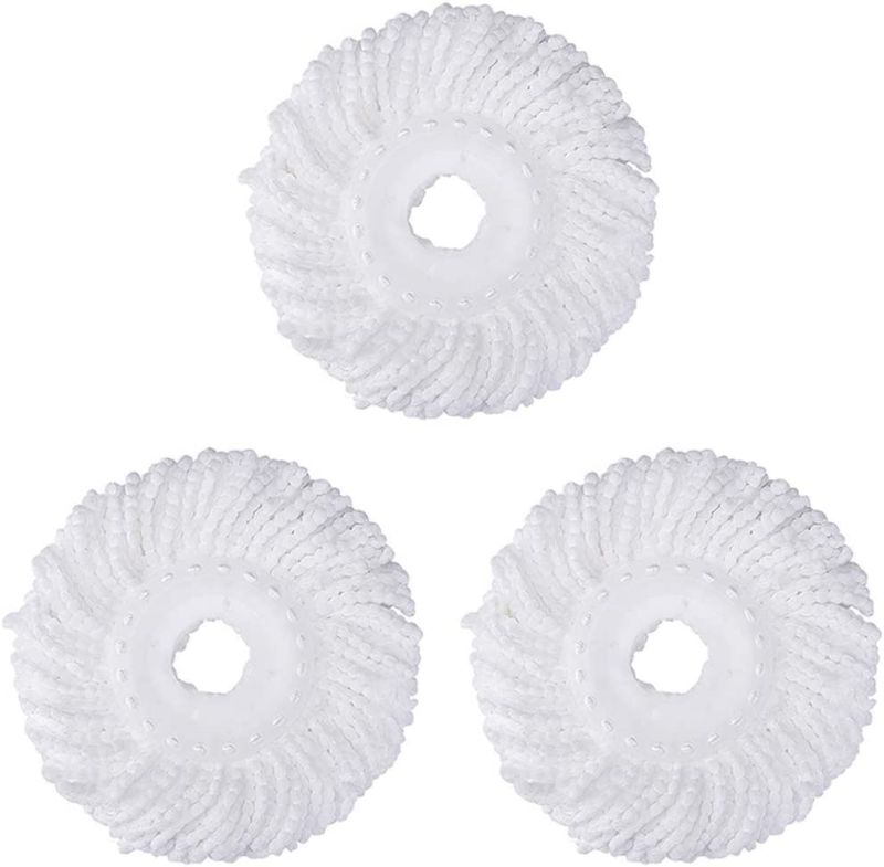 Photo 1 of 3 Pack Mop Head Replacement Spin Mop Replacement Head Microfiber Spin Mop Refills Easy Cleaning Round Shape Standard Size