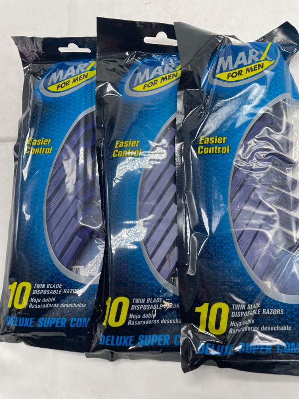 Photo 1 of Easy Shower Disposable Body Razor for Men (30 Pack) - Sensitive Body Razors / Blades (Blue)