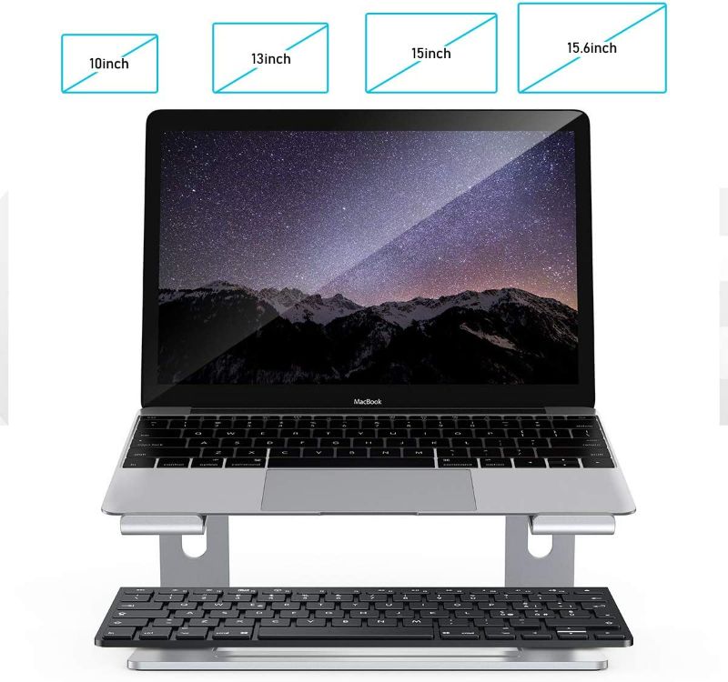 Photo 1 of Laptop Stand for Desk, Detachable Laptop Riser Notebook Holder Stand Ergonomic Aluminum Laptop Mount Computer Stand, Compatible with MacBook Air Pro, Dell XPS, Lenovo More 10-18" Laptops