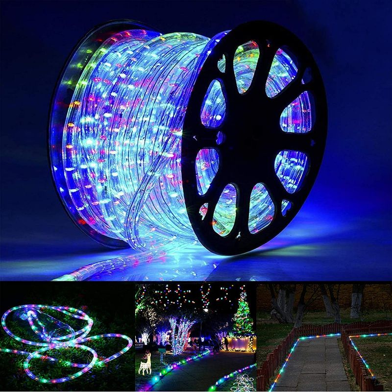 Photo 1 of 100ft LED Rope Lights Outdoor, 720 LED Connectable and Flexible Tube Lights with 8 Modes, Waterproof LED Rope Lighting for Garden, Patio, Bedroom, Party, Indoor Outdoor Xmas Decoration (Multicolor)