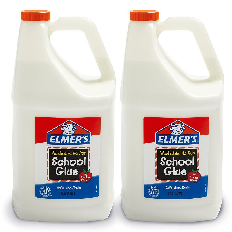 Photo 1 of Elmer's Liquid School Glue, Washable, 1 Gallon, 2 Count