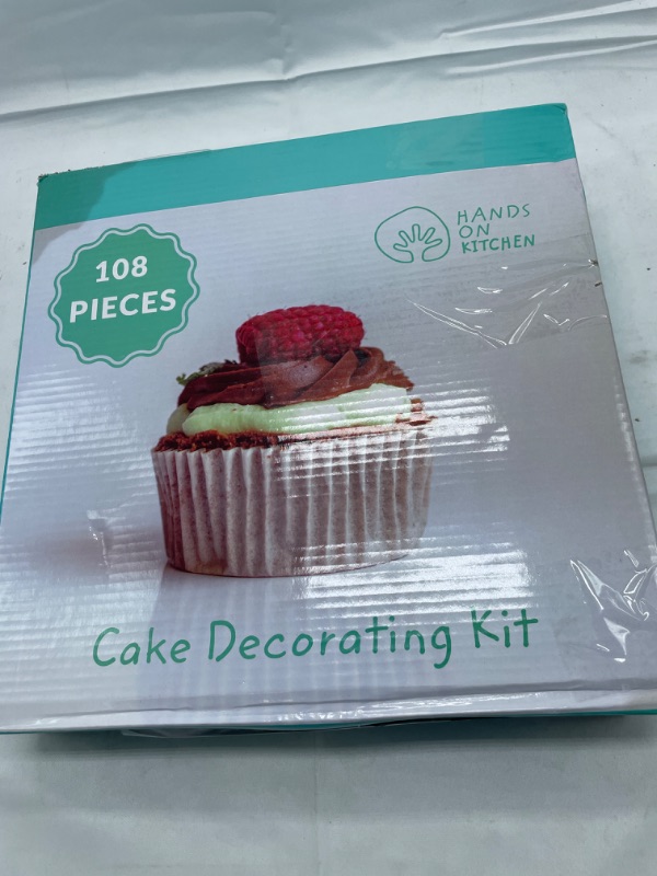 Photo 1 of 108 Pcs Cake Decorating KIT | Non-Slip Turntable | Leveler 2-Wire | 48 Numbered Icing Tips | Straight & Angled Spatulas | 10 Pastry Bags & Silicone Bag | 2 Flowers Nails & Lifter | Gift Box
