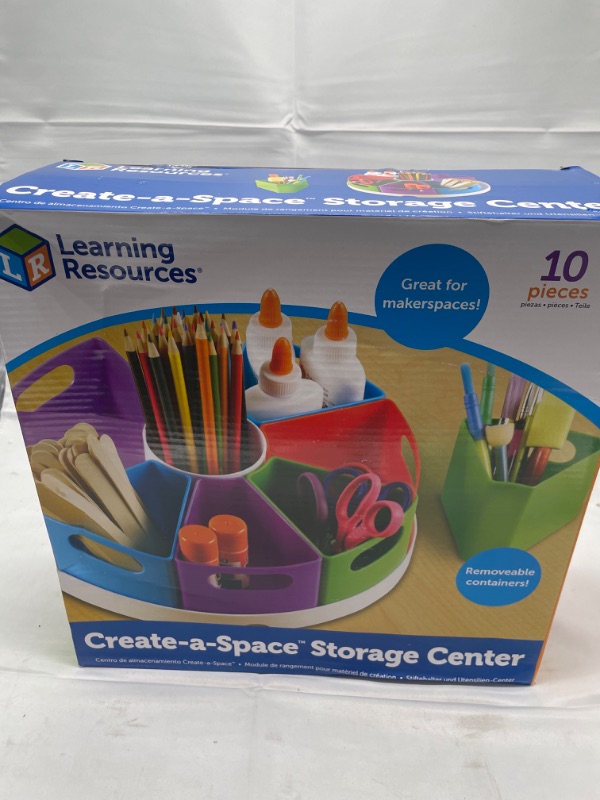 Photo 2 of Learning Resources Create a Space Storage Center - 10 Piece set Desk Organizer for Kids, Art Organizer for Kids, Crayon Organizer, Homeschool Organizers and Storag