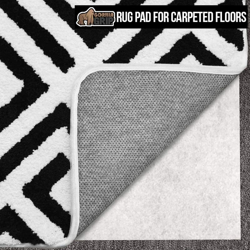 Photo 1 of Gorilla Grip Rug Pad for Carpet Floor, Made in USA, Double Sided, 5x7 FT Gripper for Over Carpets, Keep Area Rugs in Place on Carpeted Floors, No Residue Adhesive Tape Pads Reduce Shifting or Bunching