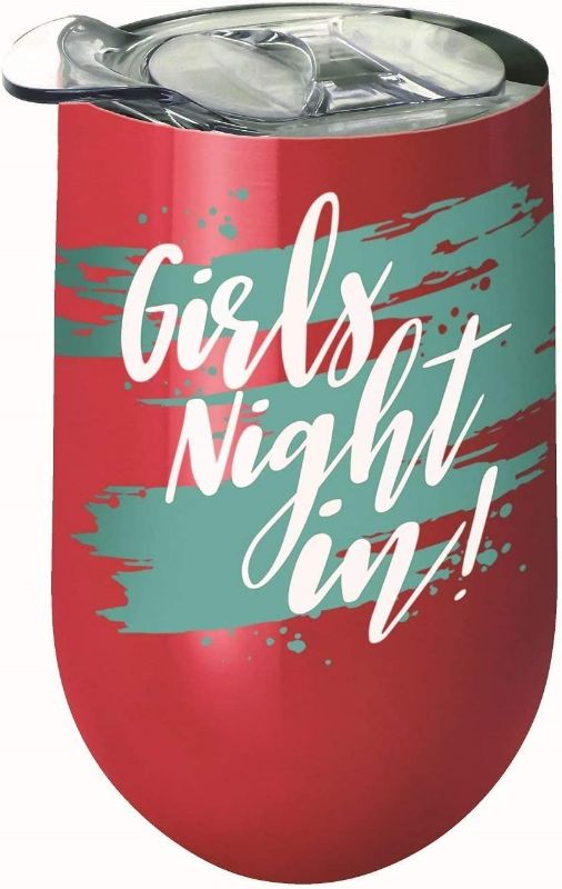 Photo 1 of Spoontiques 16939 Girls Night in Stainless Wine Tumbler, Red