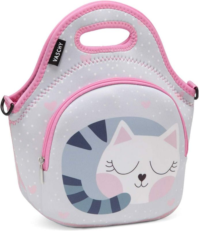 Photo 1 of Lunch Bag for Girls,VASCHY  Insulated Neoprene Lightweight Lunch Box Bag for Children Boys and Girls School Daycare Kindergarten Cats