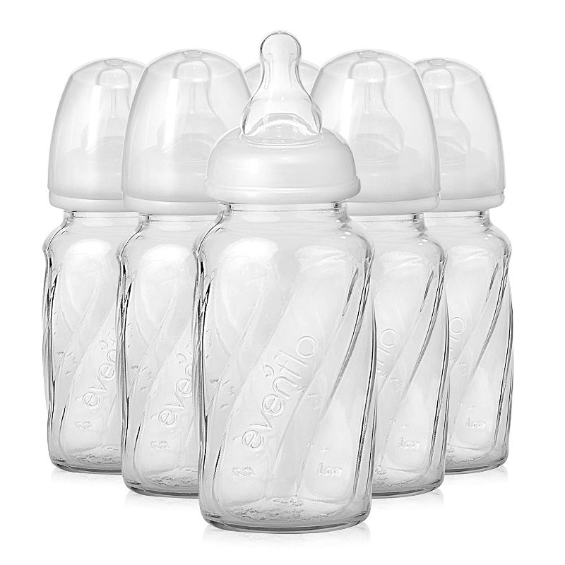 Photo 1 of Evenflo Feeding Glass Premium Proflo Vented Plus Bottles for Baby, Infant and Newborn - Helps Reduce Colic - Clear, 4 Ounce (Pack of 9)