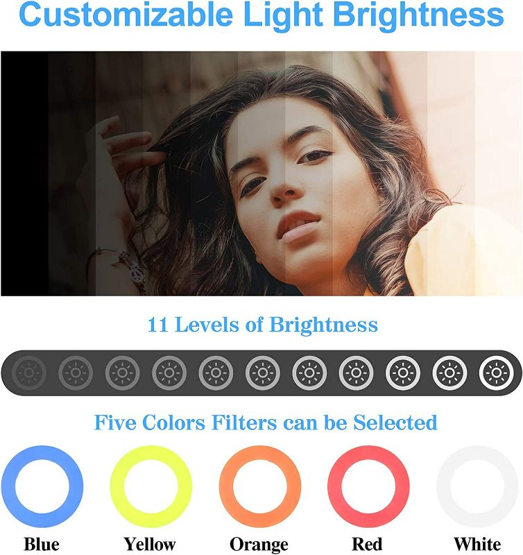 Photo 2 of Emart Video Conference Lighting, Dimmable Zoom Lighting with Color Filters, Monitor Clip On, 11 Level Brightness, Computer Laptop Ring Light for Selfie/Game Streaming/YouTube Video Photography