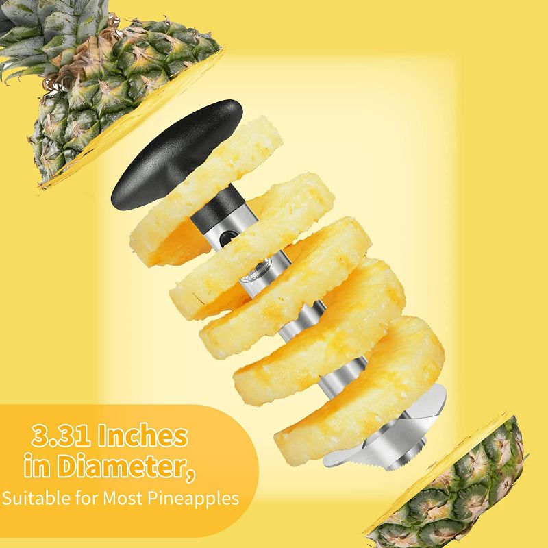 Photo 3 of Pineapple Corer, [Upgraded, Reinforced, Thicker Blade] Newness Premium Pineapple Corer Remover (Black)