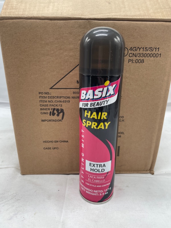 Photo 2 of 12 PACK BASIX FOR BEAUTY HAIR SPRAY EXTRA HOLD STYLING MIST NEW 5.5 OZ EACH CAN 