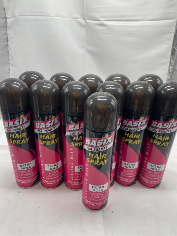 Photo 1 of 12 PACK BASIX FOR BEAUTY HAIR SPRAY EXTRA HOLD STYLING MIST NEW 5.5 OZ EACH CAN 