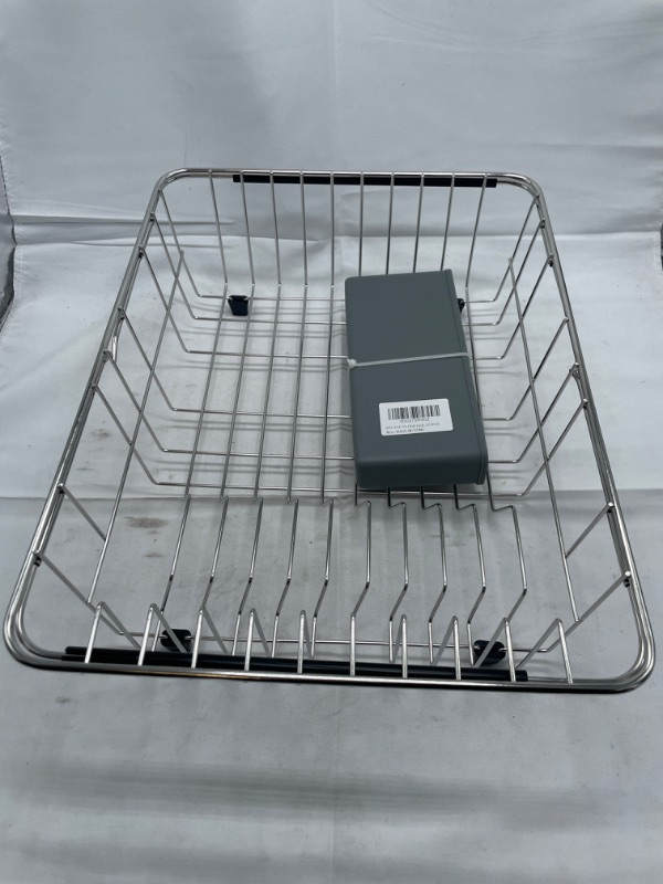 Photo 4 of iPEGTOP Expandable Deep & Large Dish Drying Rack, Over The Sink, in Sink Or On Counter Dish Drainer with Grey Removable Utensil Silverware Holder, Rustproof Stainless Steel