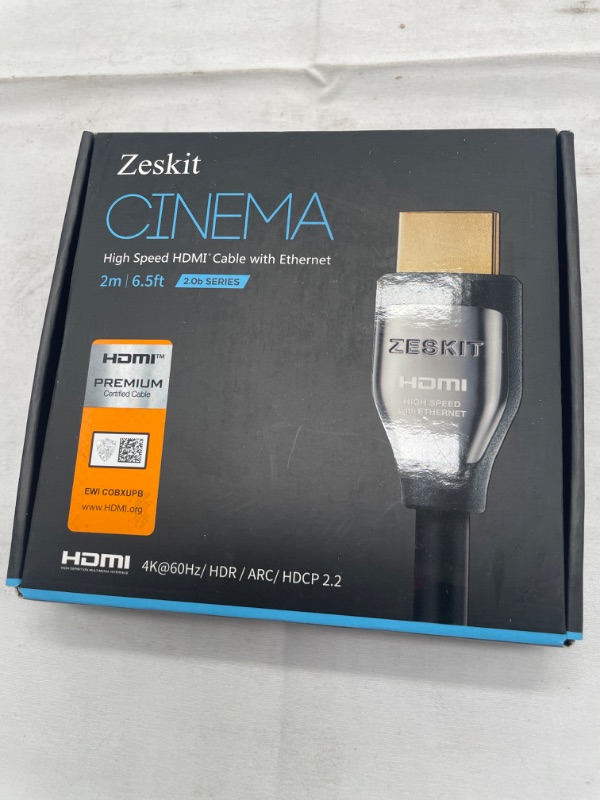 Photo 3 of Zeskit Cinema Certified Premium HDMI Cable High Speed with Ethernet 6.5ft
