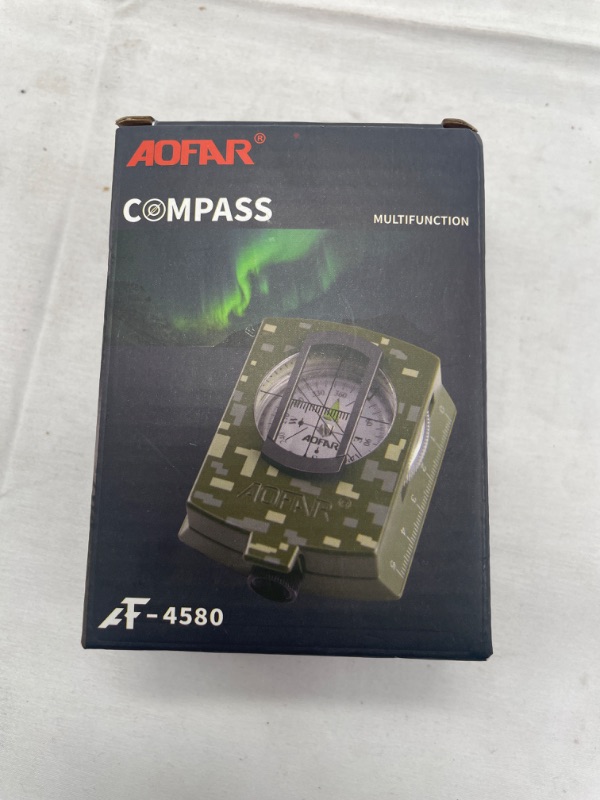 Photo 1 of AOFAR Military Compass,AF-4580 Lensatic Sighting, Waterproof and Shakeproof with Map Measurer Distance Calculator, Pouch for Camping, Hiking