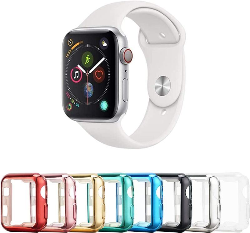 Photo 1 of Tranesca 38mm Case Compatible with Apple Watch - Screen-Protector with Built-in HD Clear Ultra-Thin TPU Cover for Watch Series 2 and Series 3 (Clear+Black+Gold+Rose Gold+Red+Blue+Green+Silver)