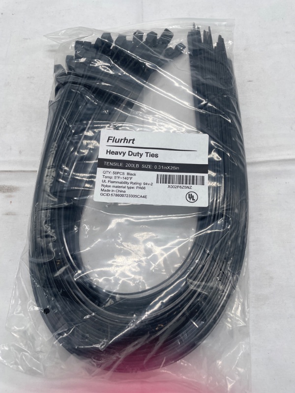 Photo 3 of Cable Zip Ties Heavy Duty 26 Inch, Strong Large Black Zip Ties with 200 Pounds Tensile Strength, 50 Pieces, Long Durable Nylon Black tie wraps, Indoor and Outdoor UV Resistant, Quality Cable Ties