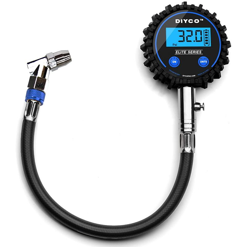 Photo 1 of DIYCO D1 Digital Tire Pressure Gauge (Blue) 150 PSI Anodized Interchangeable Air Chuck