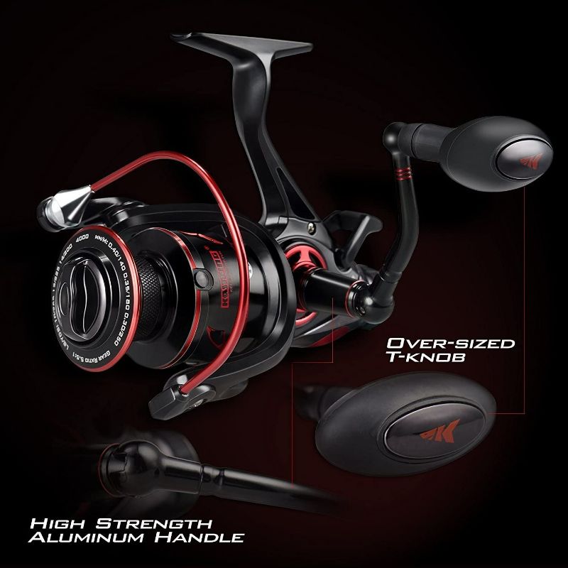 Photo 4 of KastKing Sharky Baitfeeder III Spinning Reel 10+1 Shielded Stainless Steel BB - Carbon Fiber Drag for Live Liner Bait Fishing Action