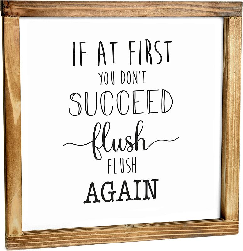 Photo 1 of If At First You Dont Succeed 12x12 Inch, Funny Bathroom Signs Wall Decor, Rustic Wall Decor for Bathroom, Bathroom Decor Funny Sign, Rustic Bathroom Wall Decorations, Funny Wall Decor For Toilet