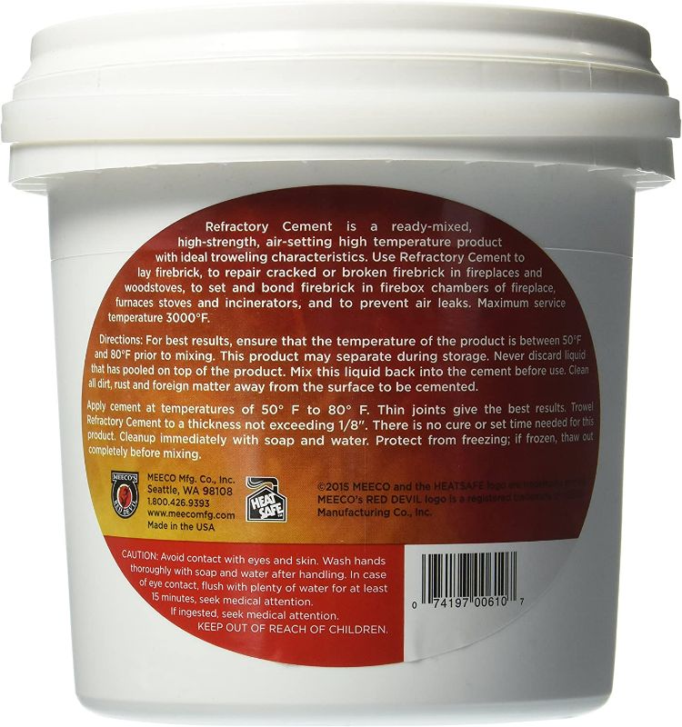 Photo 2 of MEECO'S RED DEVIL 610 Refractory Cement - Indoor Use Only