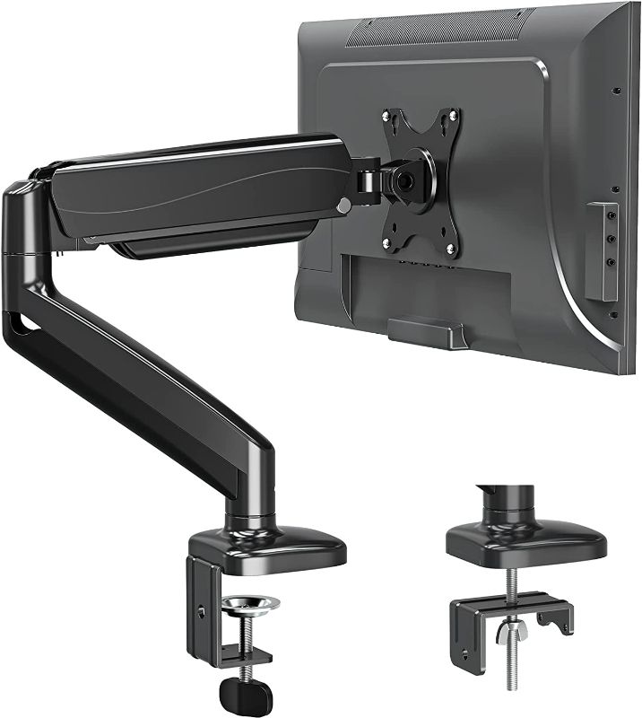 Photo 1 of MOUNTUP Single Monitor Desk Mount, Adjustable Gas Spring Monitor Arm Support Max 32 Inch, 4.4-17.6lbs Screen, Computer Monitor Stand Holder with Clamp/Grommet Mounting Base, VESA Mount Bracket, MU0004