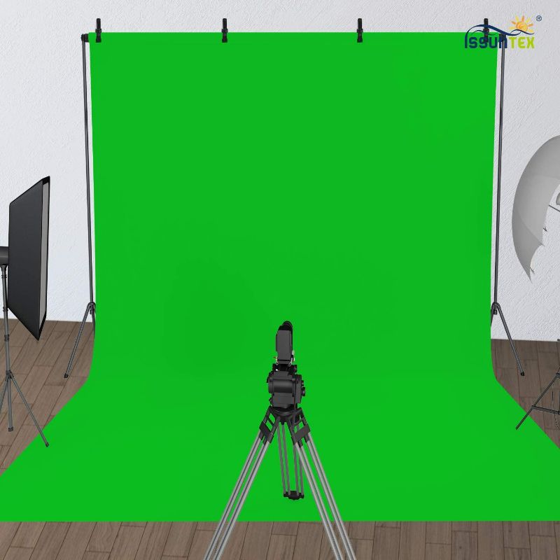 Photo 2 of ISSUNTEX 6X9 ft Background Muslin Backdrop, Photo Studio, Collapsible High Density Screen for Video Photography and Television-Green