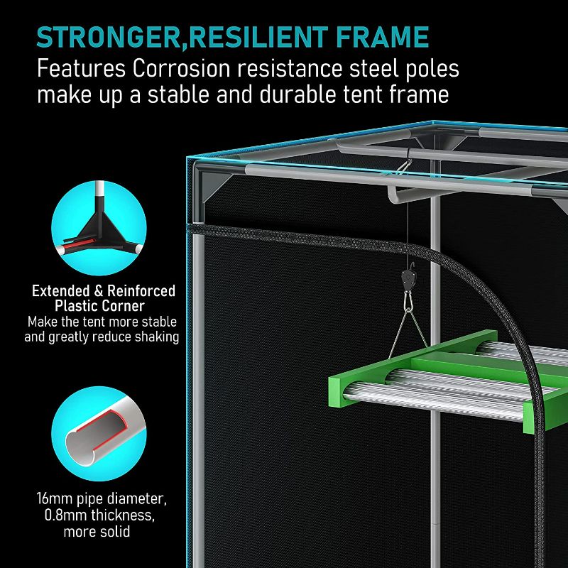 Photo 5 of TopoLite 24"x24"x48" Grow Tent Garden Growing Dark Room with Heavy Duty Reflective Mylar for Indoor Growing 2'x2'