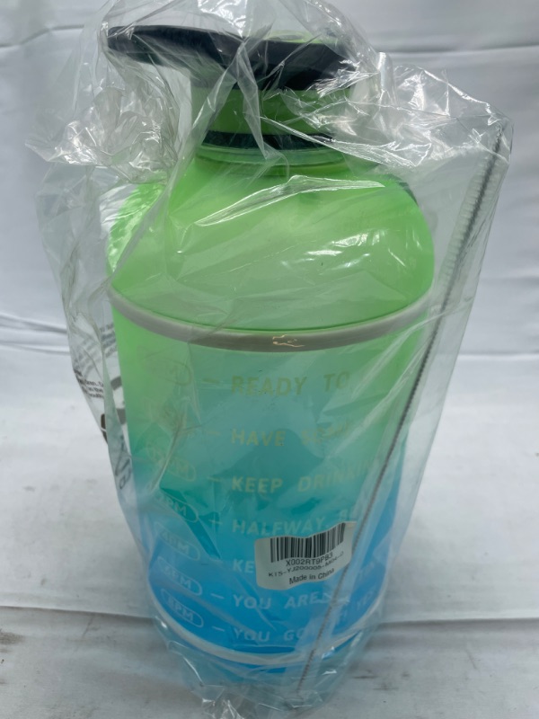 Photo 5 of Gallon Water Bottles with Times to Drink - 128 OZ BPA Free Large Reusable One Gallon/Half Gallon Water Jug Flip Top Leak Proof Lid One Click Open for Fitness Gym Goals
