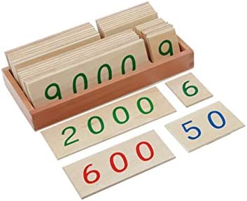 Photo 1 of Adena Montessori Materials-Small Wooden Number Cards with Box (1-9000)