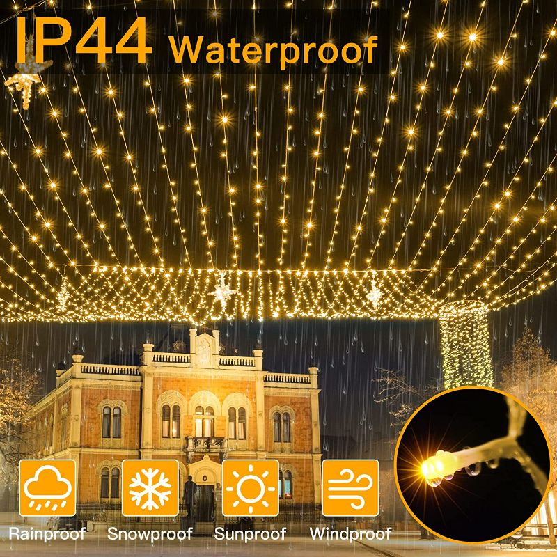 Photo 1 of Ollny Christmas Lights Outdoor 800LED 262FT - Warm White Plug in Fairy Lights with Remote - 8 Modes IP44 Waterproof Timer Dimmable Sting Lights for Bedroom Indoor Xmas Tree House Christmas Decorations