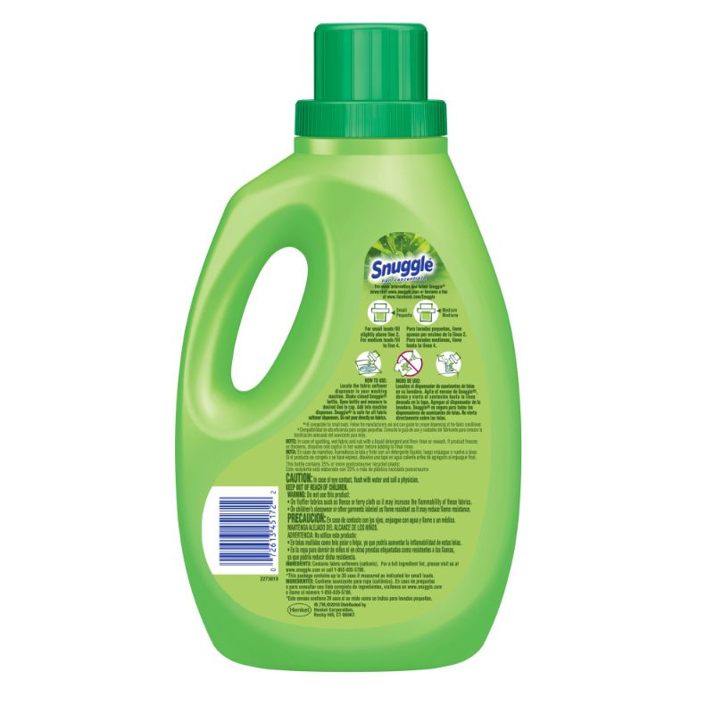 Photo 2 of Snuggle Liquid Fabric Softener, Green Burst, 60 Ounce, 36 Loads