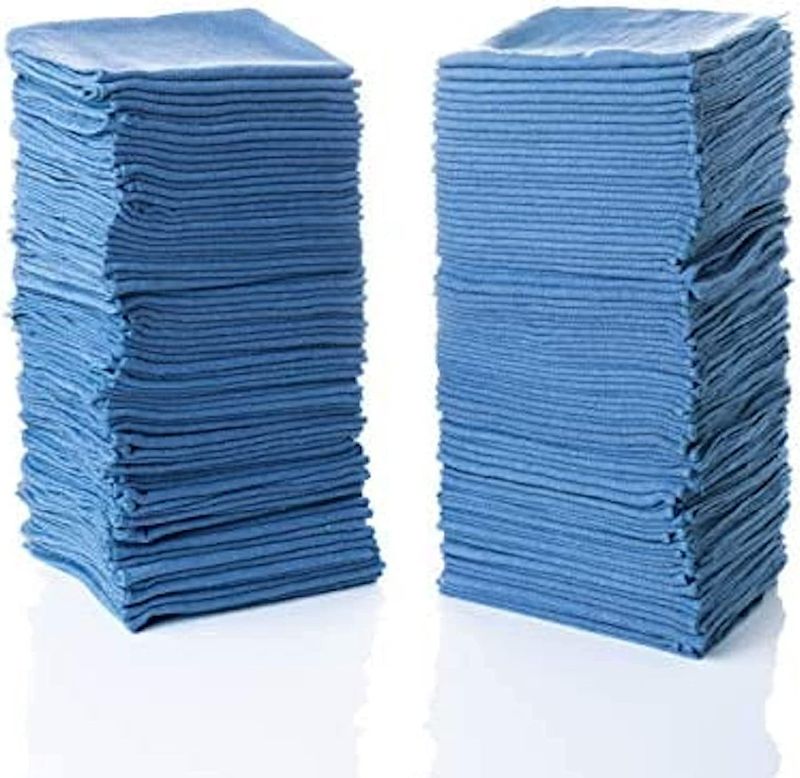 Photo 1 of Simpli-Magic 79185 Shop Towels 14”x12”, Blue, 100 Pack