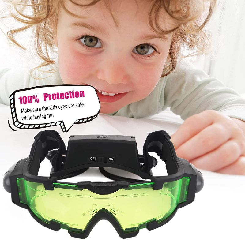 Photo 2 of AGM Kids Night Vision Goggles, Adjustable Spy Gear Night Mission Goggles with Flip-Out Lights Green Lens