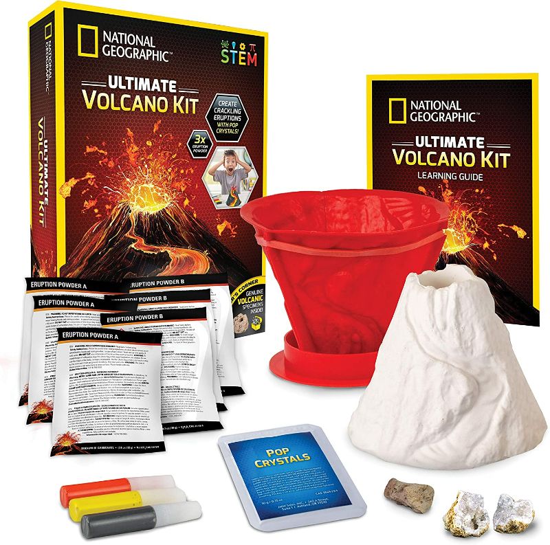 Photo 1 of NATIONAL GEOGRAPHIC Ultimate Volcano Kit – Erupting Volcano Science Kit for Kids, 3X More Eruptions, Pop Crystals Create Exciting Sounds, STEM Science & Educational Toys Make Great Kids Activities