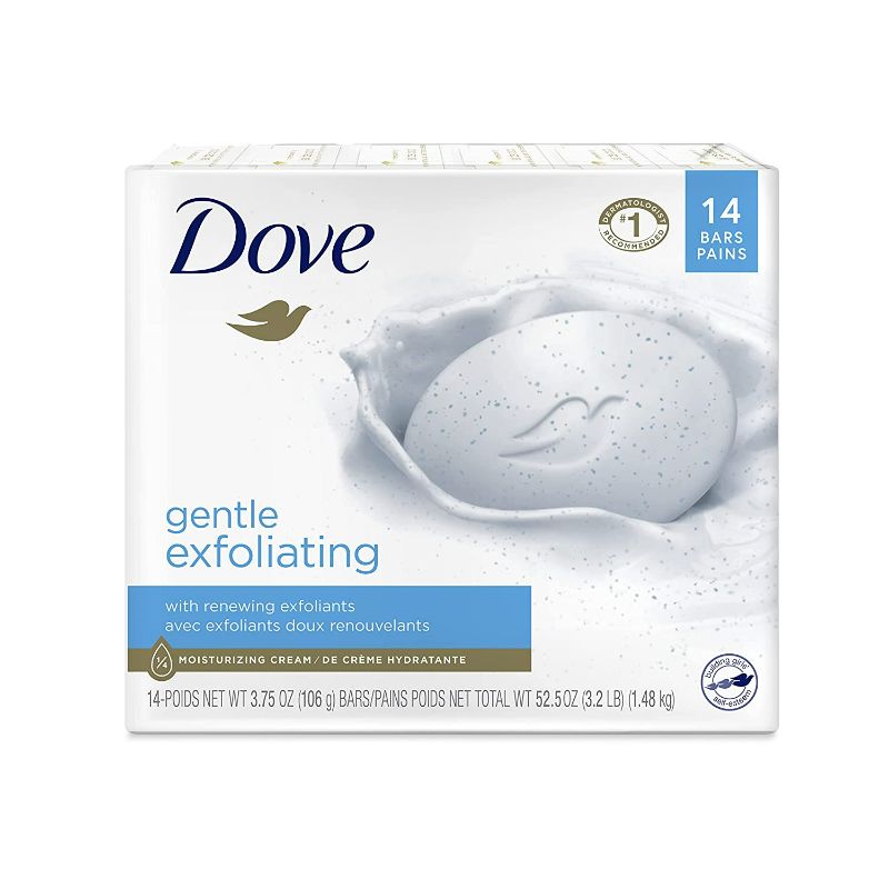 Photo 2 of Dove, Beauty Bar Soap, Gentle Exfoliating Mositurizing Clean Body 12 pack - 4.oz