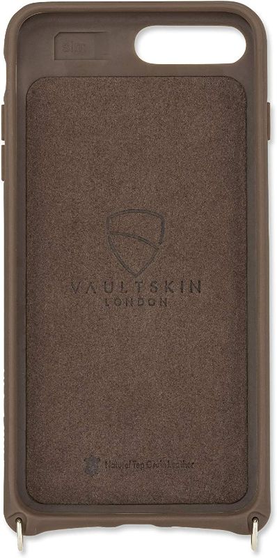 Photo 4 of Vaultskin Victoria Crossbody iPhone Leather Wallet Case, Fashionable Bumper for Cards and Cash - Holds up to 8 Cards (iPhone 7 Plus / 8 Plus, Brown, Chain & Leather Strap)

