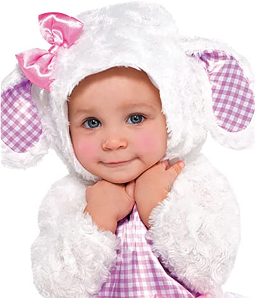 Photo 2 of 2 PACK Amscan Baby Little Lamb Halloween Costume for Infants, Includes a Dress, a Hood, Tights and Booties SIZE 12-24 MONTHS 