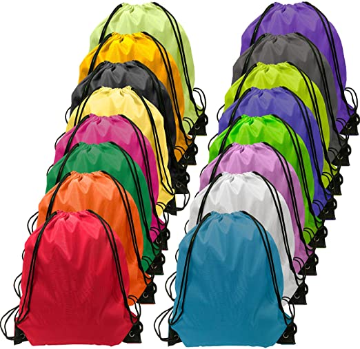 Photo 1 of Drawstring Backpack Bulk 16 Pcs Drawstring Bags String Backpack Cinch Bags Kids Nylon Draw String Bags Pack