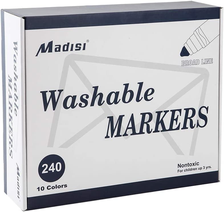 Photo 5 of Madisi Washable Markers, Broad Line Markers, Assorted Colors, Classroom Bulk Pack, 240 Count