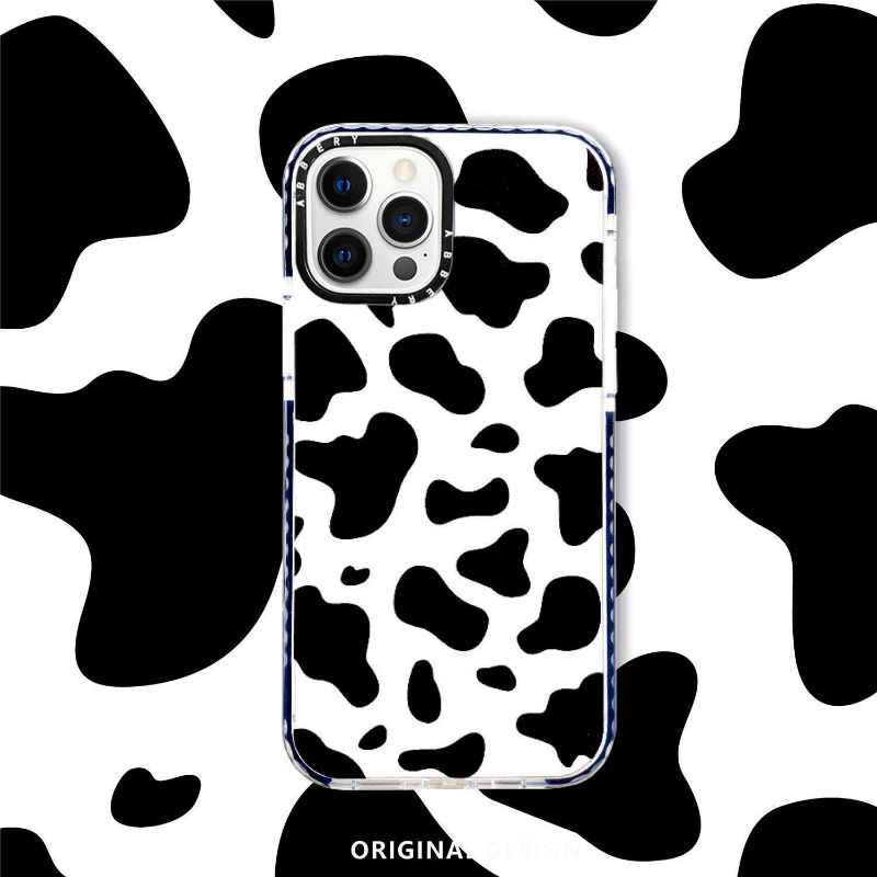 Photo 1 of Abbery Designed for iPhone 12/iPhone 12 Pro Case Cow, Cute Clear with Cow Print Pattern Design Soft Silicone TPU Sturdy Shockproof Protective Woman Girls Aesthetic Phone Case Cover