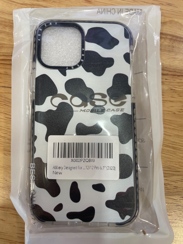 Photo 4 of Abbery Designed for iPhone 12/iPhone 12 Pro Case Cow, Cute Clear with Cow Print Pattern Design Soft Silicone TPU Sturdy Shockproof Protective Woman Girls Aesthetic Phone Case Cover