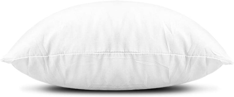 Photo 2 of EDOW Throw Pillow Inserts, Set of 2 Lightweight Down Alternative Polyester Pillow, Couch Cushion, Sham Stuffer, Machine Washable. (White, 20x20)