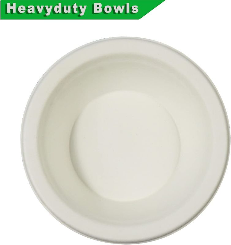 Photo 2 of CantaGreen 12 OZ Compostable Bowls,100 Count Heavyduty Sugarcane/Bagasse and Bamboo Fibre Biodegradable Disposable Paper Bowls