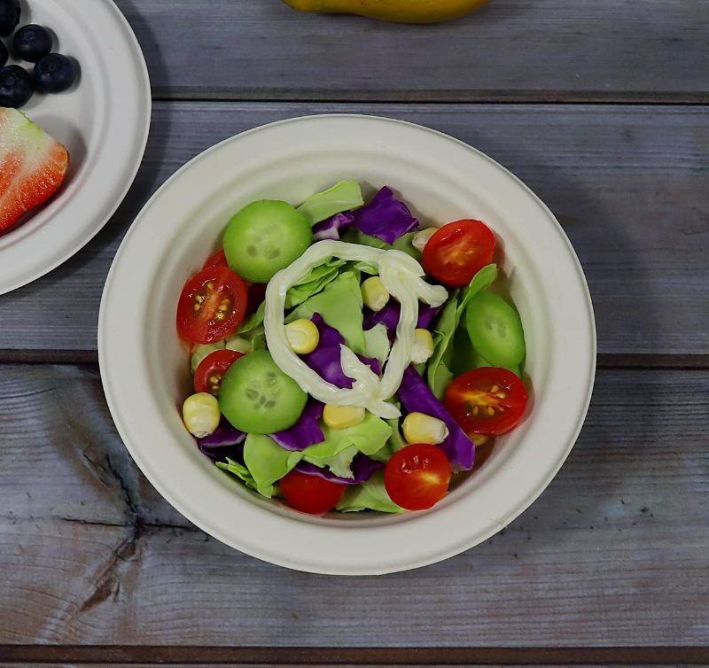 Photo 1 of CantaGreen 12 OZ Compostable Bowls,100 Count Heavyduty Sugarcane/Bagasse and Bamboo Fibre Biodegradable Disposable Paper Bowls