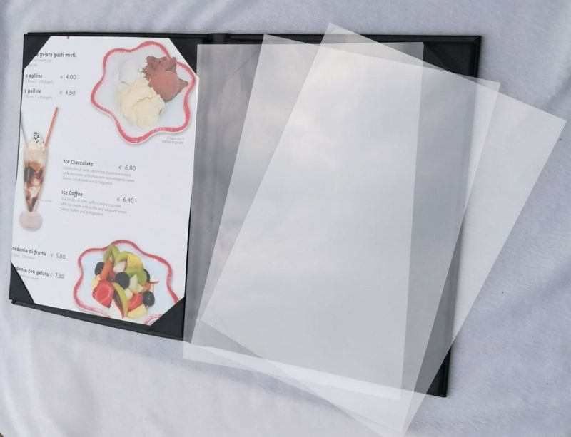 Photo 3 of 5 pcs of Restaurant Menu Covers Holders 8.5" X 11" Inches, Double View,Sold by Case,with Clear PVC Sheets for Paper Protection